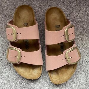 Birkenstock Pink Sandals with Adjustable Strap and Ergonomic Footbed